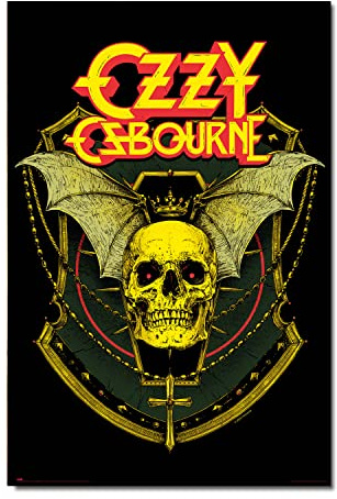 Grupo Erik Heavy Metal Poster - Ozzy Osbourne Skull Poster - Deko Wohnzimmer oder Deko Schlafzimmer - Zimmer Deko - Größe : 61 x 91, 5 cm - Rock Fanartikel - Offizielle Lizenz