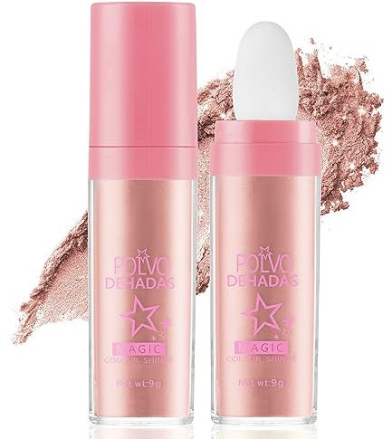 AOOWU Hadaschiller Puderstift, Magic Color Glitzer für Gesicht und Körper, Frauen-Powder zum Aufleuchten und Glühen (Pink)