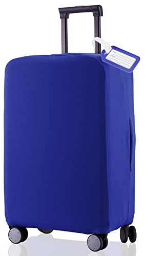 RainVillage Travel Luggage Cover - Scratch-Resistant Fit 19-31 Inch, Blue, M(24-25 inch)