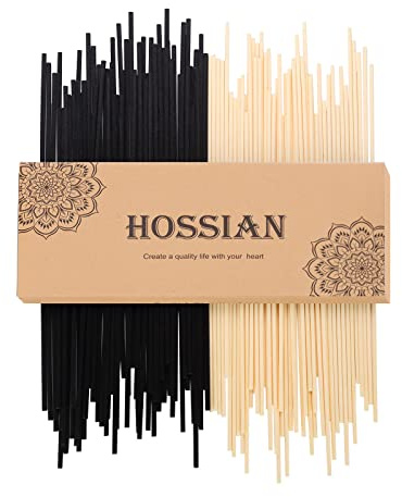HOSSIAN 100pcs duftstäbchen schwarz 20cm, stäbchen für raumduft, Diffuser stäbchen, raumduft stäbchen, rattanstäbchen(100, 20mm x 3.5mm)