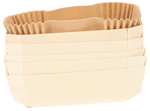 BESTonZON 5 Pièces Boîte Demballage Gâteau, Moule à Pain Gâteau de Lune en Bois, Porte-Bols de Cuisson Forme de Bateau pour Plats Chauds
