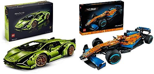 LEGO 42115 Technic Lamborghini Sián FKP 37, Maqueta de Coche para Construir, Modelo Coleccionista, Idea de Regalos para Hombres y Mujeres & 42141 Technic Coche de Carreras McLaren Formula 1 2022