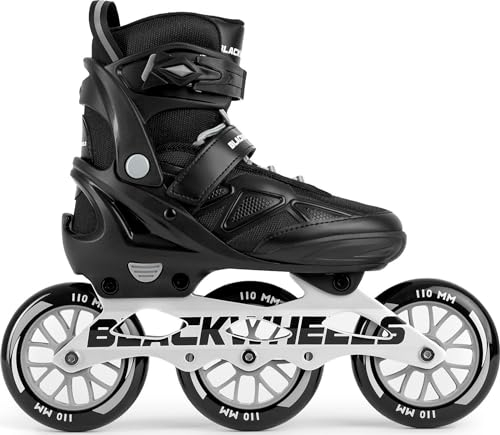 BLACKWHEELS Dynamic Inline Skates – Dreirädrige Speed-Skates mit Aluminium-Schiene, ABEC-7 Kugellagern und One-Step-Adjustment für schnelle und dynamische Fahrten