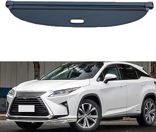 NOVSKI Einziehbarer Auto Laderaumabdeckung Rollo,für Lexus Rx200t Rx270 Rx300 Rx350 Rx450h 2003-2021 Kofferraum Schutz Abdeckung Cargo Cover Dekoration Zubehör.,E-2016-2021-Black