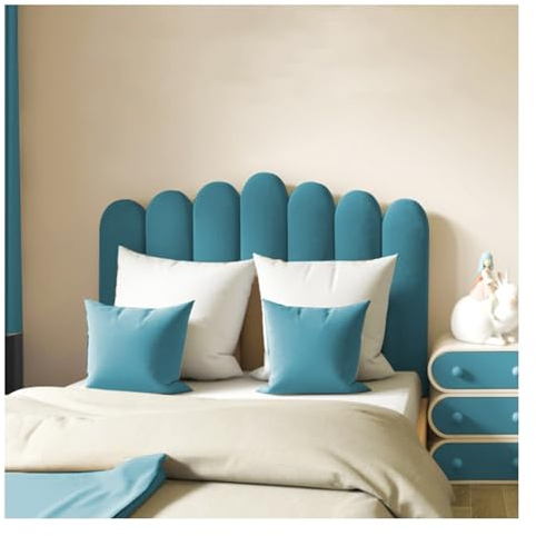 GOCHUSX Lederwandpolsterung, Wandaufkleber Zum Abziehen Und Aufkleben, Selbstklebendes 3D-Wandpaneel-Wandkissen Abnehmbares Weiches Kissen Mit Lederbezogener Tapete (Farbe : Blau, Größe : 59in)