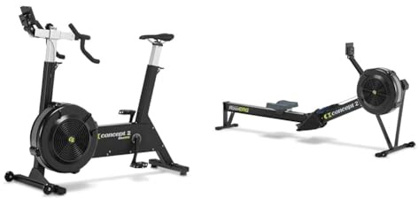 Concept2 BikeErg with PM5 Monitor & RowErg Standard Legs with PM5 - Black