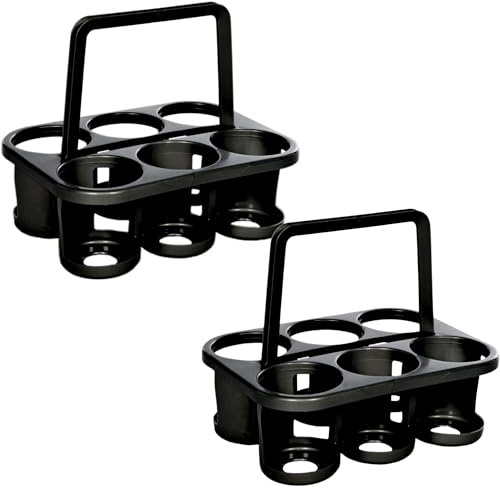 Novaliv 2X Flaschenträger für 12 Flaschen - Stabiler Halt - Getränkekorb Kunststoff, Stapelbar, 32x23x28cm Anthrazit - Ideal für Küche & Keller Getränkekorb Bierträger Getränketräger Flaschenbox