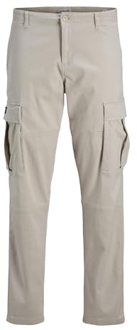 JACK & JONES Jpstkane Jjjonnie - Pantalones Cargo para Hombre, Moonbeam, 30W / 32L