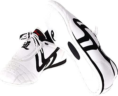 Chaussures Taekwondo Chaussures d'arts Martiaux Homme Femme Unisexe Respirant Kung Fu Tai Chi (Blanc, Mumeric_36)
