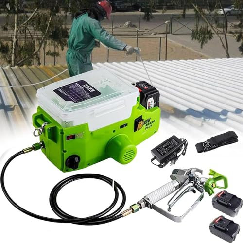 DPLXQPP Spruzzatore Airless Portatile 1,7 Litri,Spruzzatore Vernice Ad Alta Pressione da 500w,Pistola a Spruzzo Elettrica per Strumenti di Verniciatura,Green