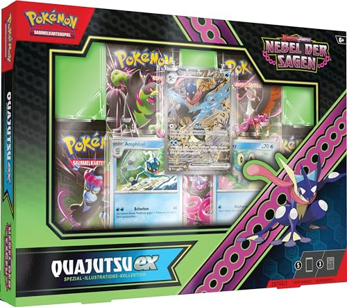 Pokémon-Sammelkartenspiel: Spezial-Illustrations-Kollektion Karmesin & Purpur – Nebel der Sagen: Quajutsu-ex: 1 holografische Vollbild-Promokarte, 2 holografische Karten & 5 Boosterpacks (Deutsch)