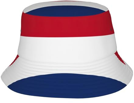 Sonnenhut mit niederländischer Flagge, modischer Fischerhut für Herren und Damen, Sommer, Strand, Urlaub, Outdoor, Angeln, Schwarz, Einheitsgröße, Schwarz , Einheitsgröße