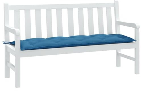 LAPOOH Gartenbank-Auflage Melange Blau 150x50x7 cm Stoff, Terrassenmöbel, Wetterfeste Bank, Outdoor Bank, Parkbank, Garten Banken, Deko Bank, Gartenmöbel - 4002557