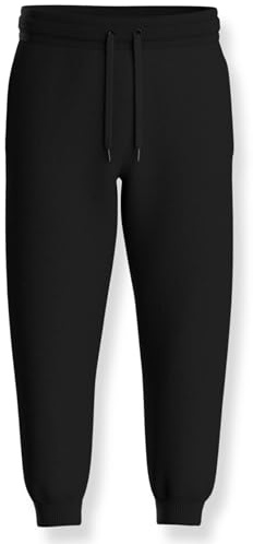 Pierre Calvini Kids Fleece Jogging Bottoms - Black Joggers Boys Girls - Soft Elasticated Cuff & Waistband for Comfort Fit - Casual, Sports PE Girls Boys Joggers - Tracksuit Sweatpants - Ages 9-10