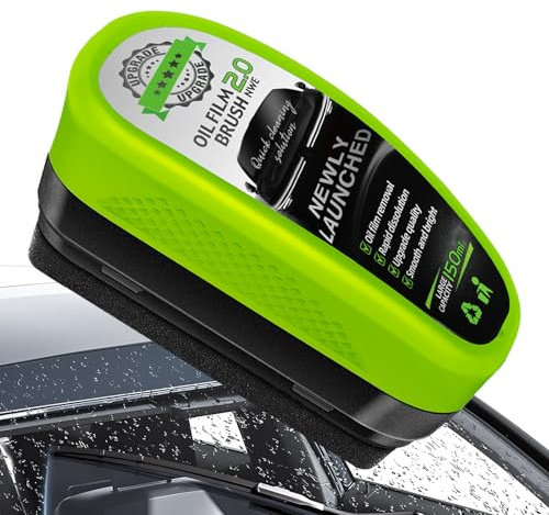 Einesin upgrade 150ml Automotive Oil Film Cleaning Brush, Reusable Oil Film Cleaning Brush, Glass Coating for Windshield, Prevents Rain and Fog Cleaning Glass Brush, Green