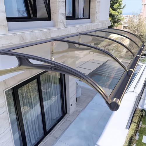 Outdoor Canopy Front Door Canopy, Awning For Door Window With Aluminum Bracket Cover Awnings, Over Door Awnings For Outside, For Sun, Rain, Snow Protection, Easy Installation(Transparent,100x200cm/39