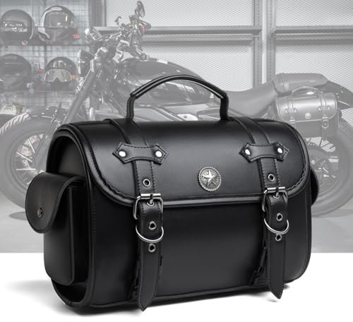 WFYBMB Motorrad Tasche für Rebel CMX 300 500 CMX300 CMX500, Motorrad Seitentasche Wasserdicht, Leder Satteltaschen Für Motorrad - Mit Schnellverschluss, Reisezubehörtasche,A/24 * 39 * 19CM