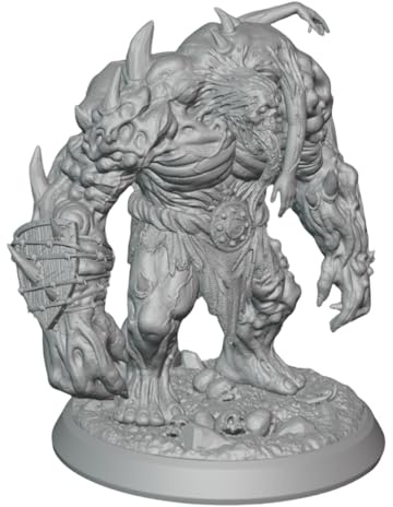 Large Flesh Golem DnD TTRPG Miniature 53mm base for 32mm Scale D&D RPG NPC Creature Wargaming Figure Main Enemy Boss hammer Unpainted 28