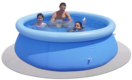 C-Juzarl Tapis rond pour jacuzzi - 6 mm - 196 cm - Tapis de protection de sol pour jacuzzi extérieur - Tapis de piscine (gris)
