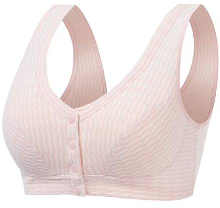 Sujetadores 2026 para mujer, sostén de color sólido para primavera y verano, pecho abierto, chaleco estilo chaleco de talla grande, para adultos mayores medios, rosa, 95B