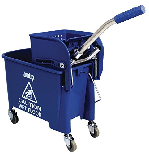 Jantex Mop Bucket and Wringer 20Ltr, Blue | Heavy-duty mobile cleaning companion; simplifies professional floor maintenance in busy commercial hospitality venues.