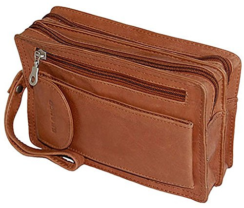 GoBago Sac à main pratique en cuir pour homme, naturel, 1, Poche de poignet