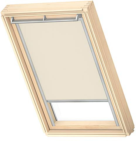 VELUX Original Dachfenster Sichtschutzrollo für M08, Hellbeige, mit Grauer Führungsschiene