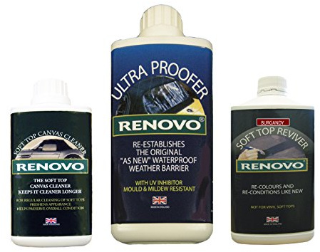 Renovo REN-KIT10 Triple Cleaning Kit includes Soft Top Reviver/Soft Top Ultra Proofer/Soft Top Canvas Cleaner, Red