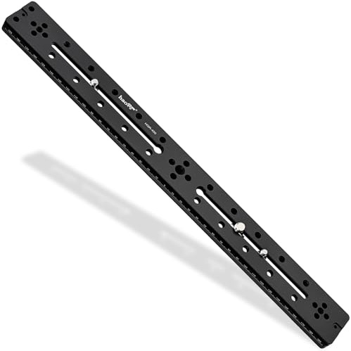 Haoge HQR-400 400mm Multi-Purpose Dual Dovetail Long Quick Release Extender Rail Sliding Plate for Camera Tripod Ballhead Clamp fit Benro Arca Swiss Sunwayfoto
