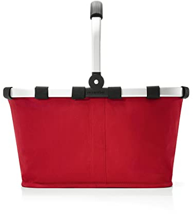 reisenthel carrybag - cabas courses avec cadre aluminium stable, poignée rabattable, poche intérieure zippée, pliable, capacité 22l, polyester de haute qualité, déperlant, en red