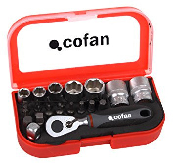 SET MINI CARRACA, VASOS Y PUNTAS 1/4 23 pcs. - Unid: 1