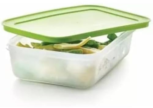 Tupperware Bac de congélation en cristal de glace - Récipient de congélation - Récipient alimentaire avec couvercle (transparent - vert - 1 litre)