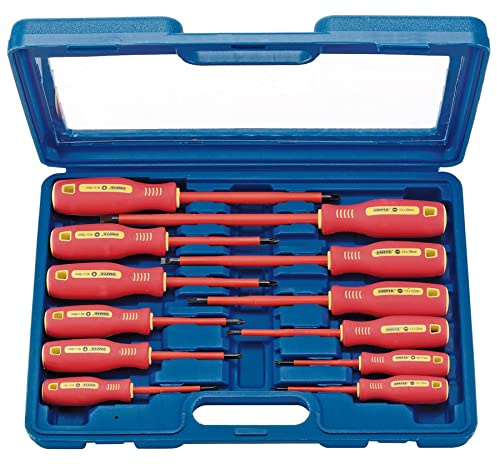Draper 46541 Fully Insulated Screwdriver Set, 12 Pieces , Blue