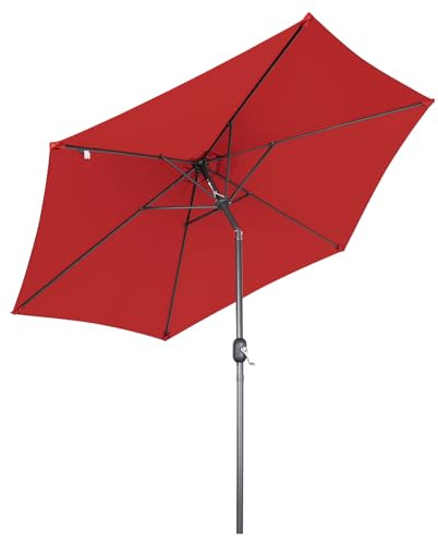 Angel Living Parasol de Jardin extérieur 270cm Manivelle Inclinable, Empêche de La Lumière Solaire Directe et Anti-ultraviolet, Parasol pour Patio et Jardin, Toile pour Balcon Patio Terras (Rouge)