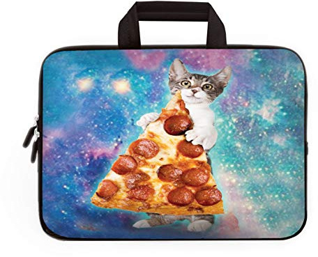 11 11.6 12 12.1 12.5 Inch Laptop Carrying Bag Case Notebook Ultrabook Bag Tablet Cover Neoprene Sleeve Briefcase Bag Compatible with Samsung Google Acer HP DELL Lenovo Asus(Cat Take Pizza)