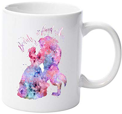 Tasse en céramique inspirée de la Belle et la Bête - 325 ml - Cadeau de Noël, d'anniversaire, de Noël, de fête des pères, de fête des mères