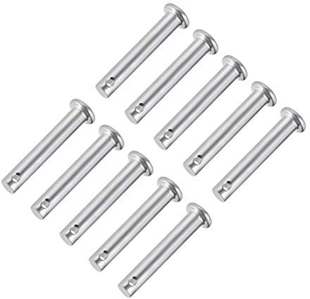 sourcing map Perni a foro, 6 mm x 35 mm, acciaio zincato, testa piatta, 10 pezzi