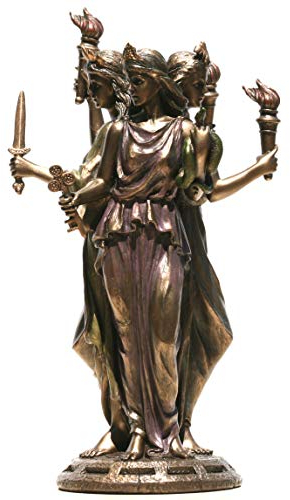 VERONESE Hecate Hekate Statue Grecque de la déesse Magique Sculpture Finition Bronze (30 cm)
