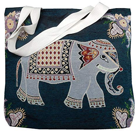 Handgefertigte Schultertasche mit kreativem fantasievollen gewebtem Elefanten Muster