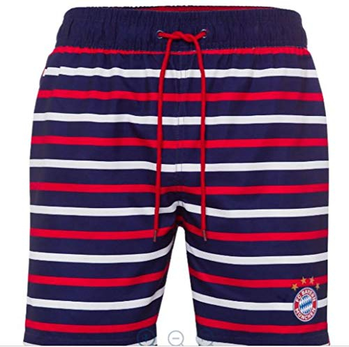 Bayern MÜNCHEN kompatibel Badeshorts gestreift Badehose/Bathing Shorts/Pantalones Cortos de baño/Shorts de bain, Munich, Badeshort (S)