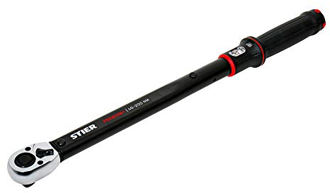 STIER Drehmomentschlüssel Premium+, Umschaltknarre mit 1/2 Zoll Aufnahme, Anzugsmoment: 40-200 Nm, Links- und Rechtsanzug, Sichtfenster für Drehmomenteinstellung am Griff