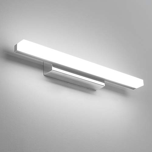 Klighten Lampara de Espejo Baño 9W 40cm, IP44 Apliques Espejo de Baño LED, Luces de Pared Baño Moderno, 600 Lumen, 110-240V, 6000K Blanco Frío