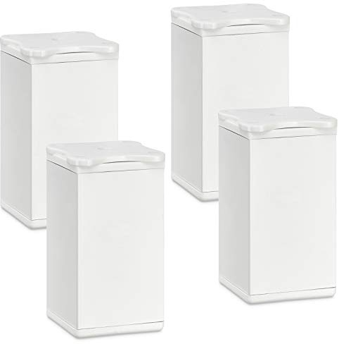 SOTECH 4 Stück Möbelfüße Quebec 80 mm 40 x 40 mm weiß | Schrankfüße aus Aluminium höhenverstellbar + 10 mm