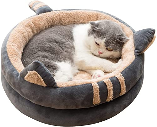 PETCUTE Katzenhöhle Katzenbett,Waschbar Katzenzelt Katzenkorb für Katzen und Hunde,Winter Hundebett,Haustiernest, das für Katzen, Kätzchen, Welpen,Bequeme Katzenkissen mit rutschfeste Unterseite