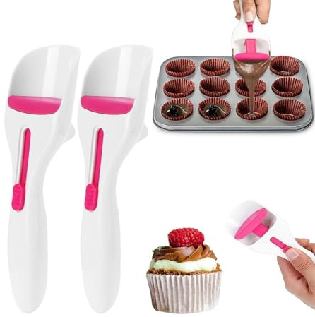 2Pcs Batter Dispensers Cake Pastry Spatula Spoon Cupcakes Shovel Cake Dispensing Spoon Durable Baking Pastry Tools
