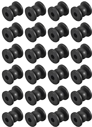 sourcing map Vibrationsschutz Stoßdämpfung Dämpfung Gummi Bälle M4x12mm für RC Quadcopter FPV Kardanisch Kamera Montage (Schwarz/24Pack)