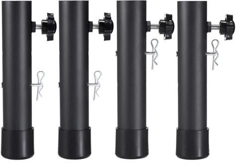 IGNPION Klappbare Tischbeinverlängerung, Tischstütze, Hebebein für gebogene/gerade Beine, Stuhlbeinverlängerung, höhenverstellbare Tischbeinerhöhung bis 9,2 cm / 13,2 cm, 4 Stück