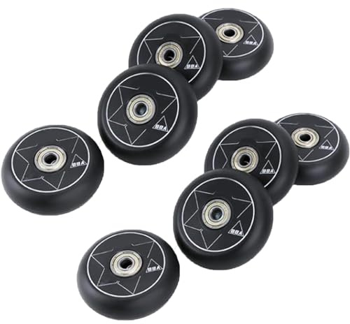 UZIAH Inline Skate Räder, 72 mm, 76 mm, 80 mm, 88 A, Outdoor Straße, Geräuschlose Und Verschleißfeste Rollen, Geeignet Für Das Tägliche Training, 8Er-Pack,76mm