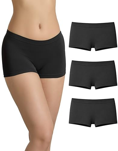 Risalti Boxer Femme Bambou 3 Pcs - Culotte Femme Respirant, Shorty Femme Plus Douce Que la Culotte Femme Coton, Calecon Femme, Panty Femme, Boxer Femme sans Couture, Caleçon Femme - Made in Italy