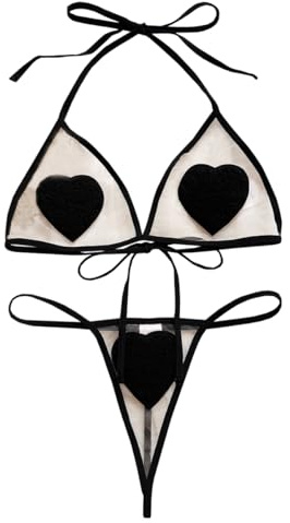 SNOMYRS Mikrobikini extrem se genom tiny string bikini microkini sexig valentines underkläder behå och trosor två stycken